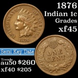 1876 Indian Cent 1c Grades xf+