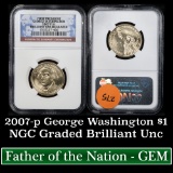 NGC 2007-p George Washington Presidential Dollar $1 Graded ms65 By NGC