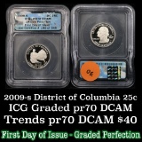 2009-s District Of Columbia Washington Quarter 25c Graded pr70 dcam By ICG