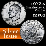 1972-s Silver Eisenhower Dollar $1 Grades Select Unc
