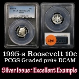 PCGS 1995-s Silver Roosevelt Dime 10c Graded pr69 dcam By PCGS