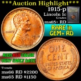 ***Auction Highlight*** 1915-p Lincoln Cent 1c Graded Gem+ Unc RD By USCG (fc)