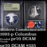 1992-P Columbus Modern Commem Dollar $1 Graded GEM++ Proof Deep Cameo by USCG