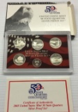 2005 United States Quarters Silver Proof Set - 5 pc set With OGP