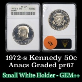 ANACS 1972-s Kennedy Half Dollar 50c Graded pr67 By ANACS