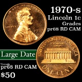 1970-s Large Date Lincoln Cent 1c Grades Gem++ Proof Red DCAM