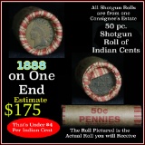 Indian Head Penny 1c Shotgun Roll, 1888 on one end, reverse on the other (fc)