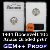 ANACS 1964 Roosevelt Dime 10c Graded pr67 By ANACS