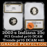 2002-s Indiana Washington Quarter 25c Graded pr70 DCAM By PCI