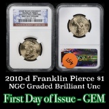 NGC 2010-d Franklin Pierce Presidential Dollar $1 Graded ms65 By NGC