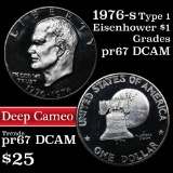 1976-s Type 1 Clad Eisenhower Dollar $1 Grades GEM++ Proof Deep Cameo
