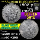 ***Auction Highlight*** 1892-p Morgan Dollar $1 Graded Select Unc By USCG (fc)