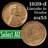 1929-d Lincoln Cent 1c Grades Select AU