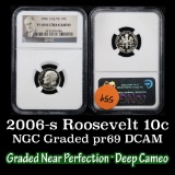 NGC 2006-s Roosevelt Dime 10c Graded pr69 dcam By NGC