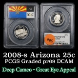 PCGS 2008-s Arizona Washington Quarter 25c Graded pr69 dcam By PCGS