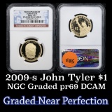 NGC 2009-s John Tyler Presidential Dollar $1 Graded pr69 dcam By NGC
