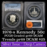 PCGS 1976-s Silver Kennedy Half Dollar 50c Graded pr69 dcam By PCGS