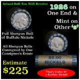 Full roll of Buffalo Nickels, 1926 on one end & a 's' Mint reverse on other end (fc)
