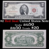 1963A $2 Red Seal United States Note Grades AU, Almost Unc