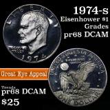 1974-s Clad Eisenhower Dollar $1 Grades GEM++ Proof Deep Cameo