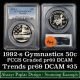 PCGS 1992-s Silver Commem Dollar $1 Graded pr69 dcam By PCGS