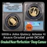 ANACS 2008-s John Quincy Adams Presidential Dollar $1 Graded pr69 dcam By ANACS