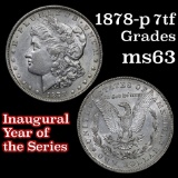 1878-p 7tf Morgan Dollar $1 Grades Select Unc