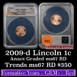 ANACS 2009-d Formative Years Lincoln Cent 1c Graded ms67 rd By ANACS