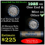 Full roll of Buffalo Nickels, 1923 on one end & a 's' Mint reverse on other end (fc)