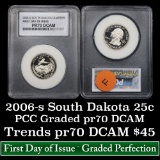 2006-s South Dakota Washington Quarter 25c Graded GEM++ Proof Deep Cameo By PCC