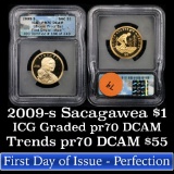 2009-s Native American Sacagawea Golden Dollar $1 Graded pr70 dcam By ICG