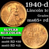 1940-d Lincoln Cent 1c Grades Gem+ Unc RD