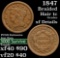 1847 Braided Hair Large Cent 1c Grades xf details