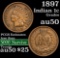 1897 Indian Cent 1c Grades AU, Almost Unc