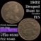 1802 Draped Bust Large Cent 1c Grades f+ (fc)