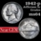 1942-p Jefferson Nickel 5c Grades Choice Unc