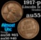 1917-d Lincoln Cent 1c Grades Choice AU