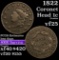 1822 Coronet Head Large Cent 1c Grades vf+ (fc)