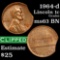 1964-d Clipped Error Lincoln Cent 1c Grades Select Unc BN