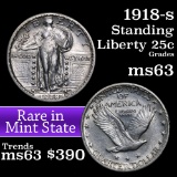 1918-s Standing Liberty Quarter 25c Grades Select Unc (fc)