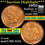 1906 Indian Cent 1c Graded Select Unc RD by USCG