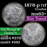 1878-p 7tf Vam 131C2 Morgan Dollar $1 Grades Select+ Unc
