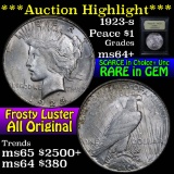 ***Auction Highlight*** 1923-s Peace Dollar $1 Graded Choice+ Unc by USCG (fc)