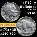 1917-p Buffalo Nickel 5c Grades xf+