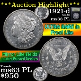 ***Auction Highlight*** 1921-d Morgan Dollar $1 Graded Select Unc PL by USCG (fc)