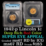1942 Lincoln Cent 1c Graded GEM++ RD By ICG