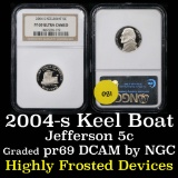 NGC 2004-s Keelboat Jefferson Nickel 5c Graded GEM++ Proof Deep Cameo By NGC