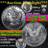 ***Auction Highlight*** 1889-p Morgan Dollar $1 Graded GEM+ UNC DMPL by USCG (fc)