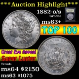 ***Auction Highlight*** 1882-o/s Top 100 Morgan Dollar $1 Graded Select+ Unc by USCG (fc)