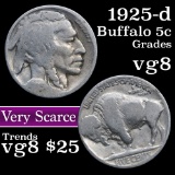 1925-d Buffalo Nickel 5c Grades vg, very good